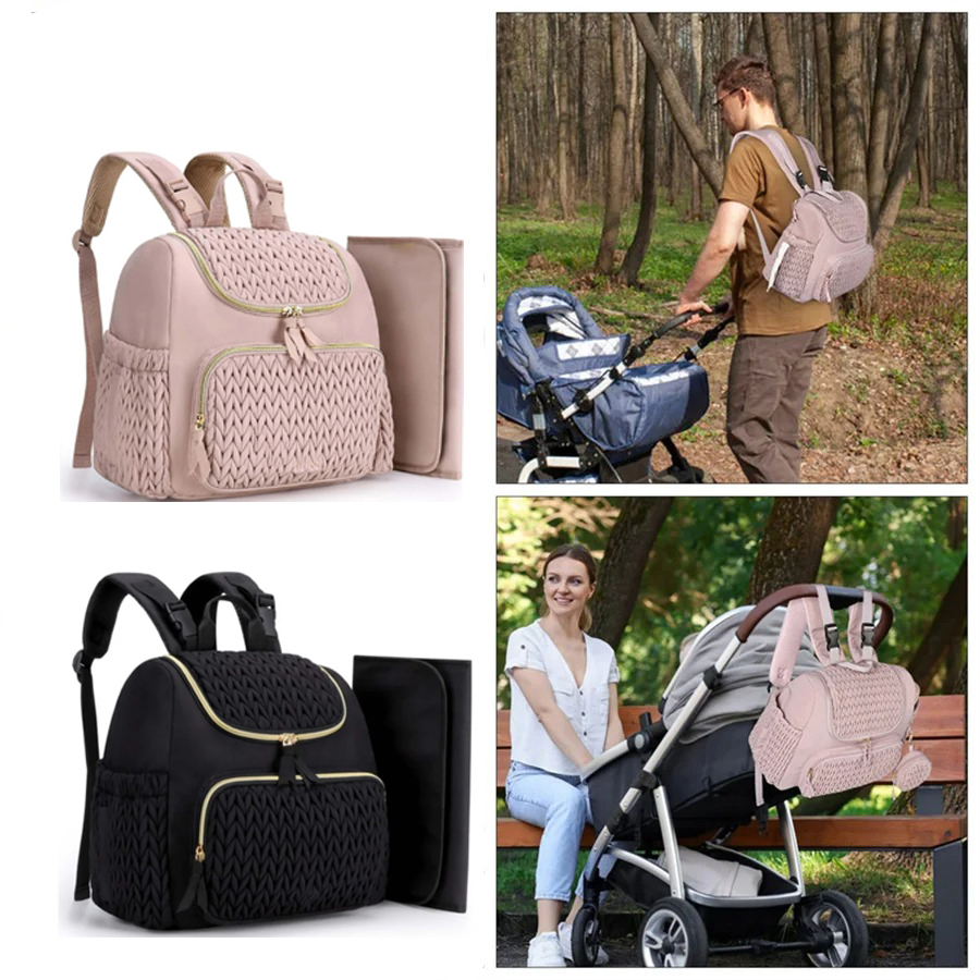 Backpack Diaper Bag - حقيبة ظهر كبيرة السعة للحفاضات بنمط