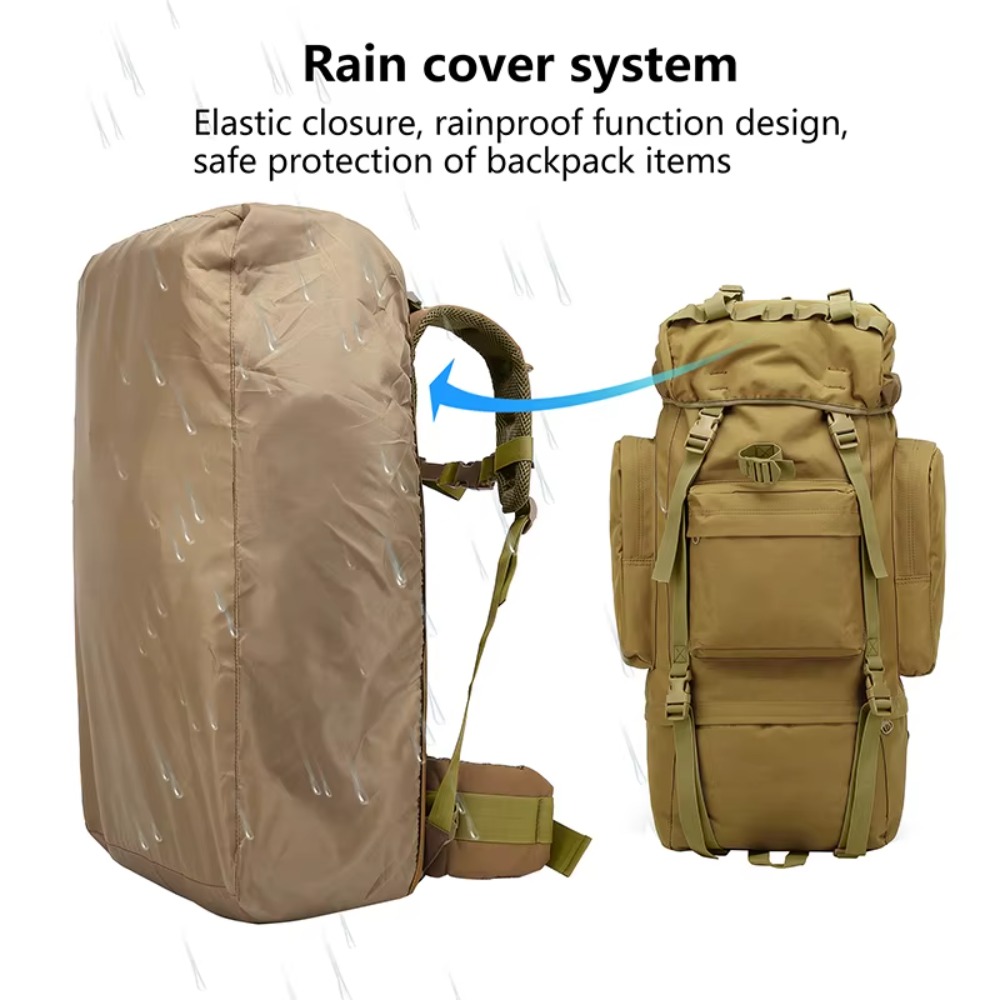 Rain Cover Backpack - حقيبة ظهر تكتيكية للصيد والتخييم بسعة