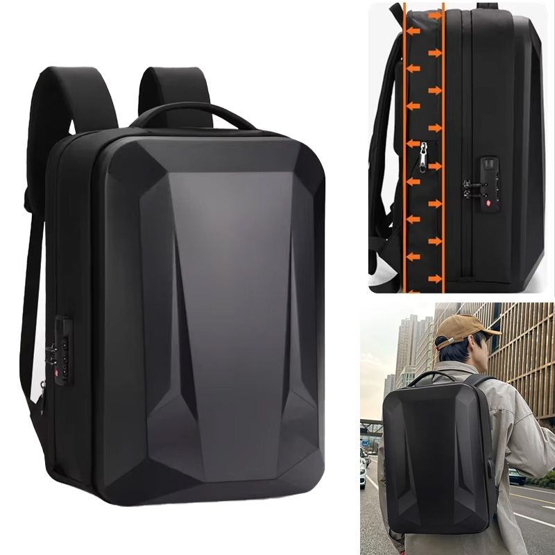 Laptop Backpack 15.6 - حقيبة ظهر صلبة قابلة للتوسيع لأجهزة