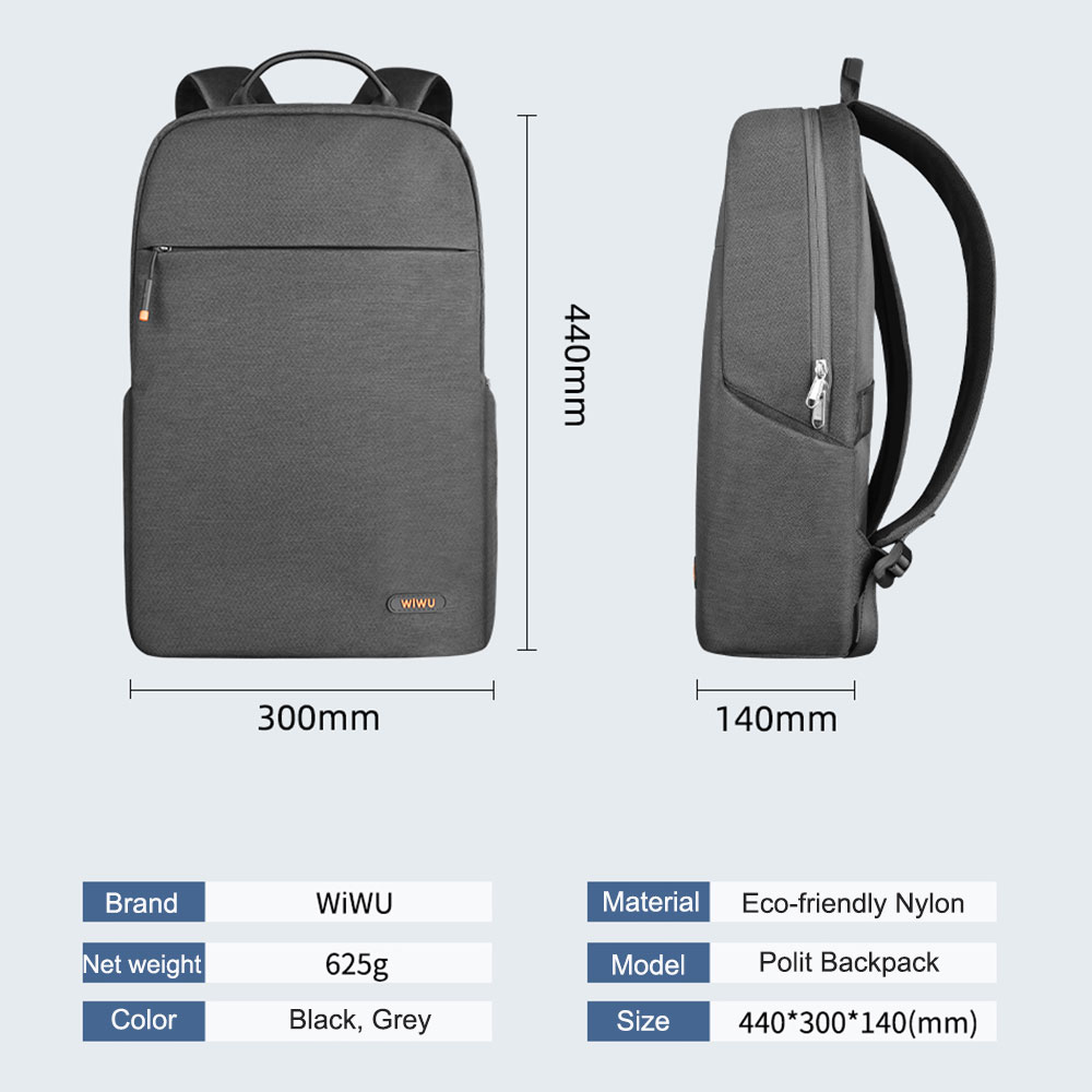 Wiwu-حقيبة ظهر لابتوب بسعة كبي - مراجعة Laptop Backpack 15.6 وسعره