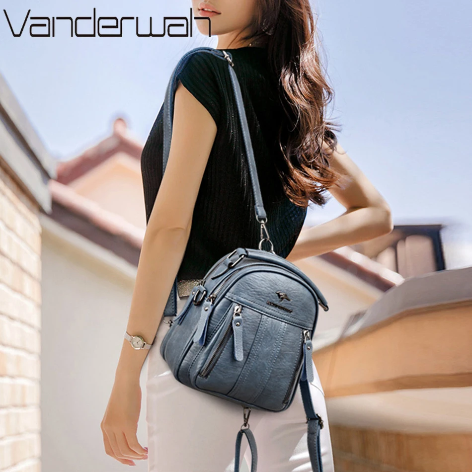 4 في 1 حقائب ظهر جلدية متعددة  - مراجعة Mini Backpack Purse وسعره