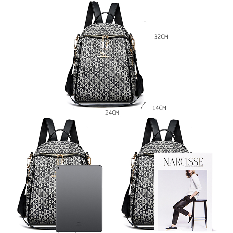 حقيبة كتف بطبعة حروف عتيقة للن - مراجعة Fashion Backpack Women وسعره
