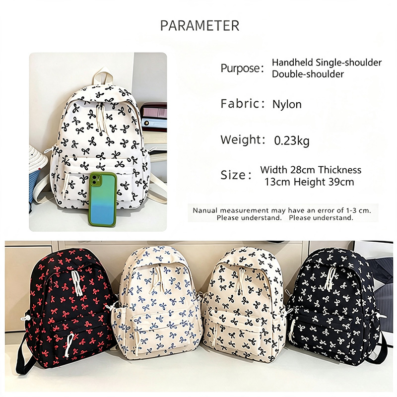 حقيبة ظهر لطيفة بطبعة فيونكات  - مراجعة School Backpack Teen وسعره