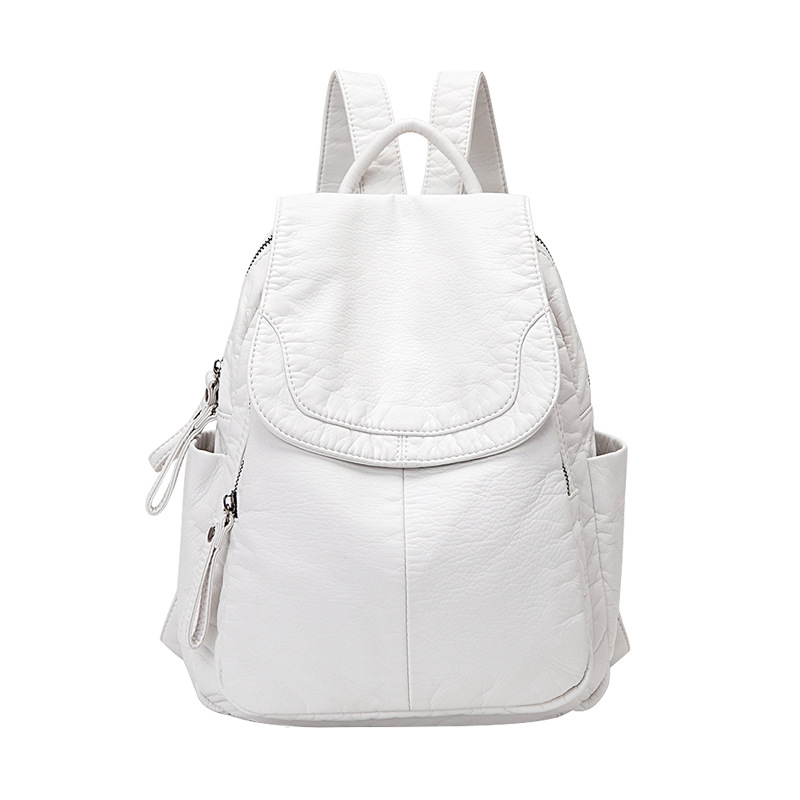 حقيبة ظهر من الجلد الأبيض المغ - مراجعة Fashion Backpack Women وسعره